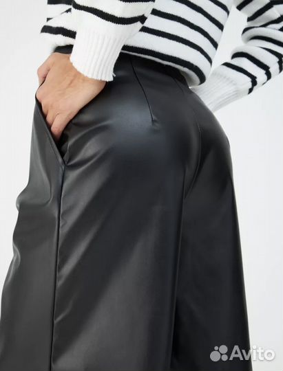 Кожаные шорты длинные женские