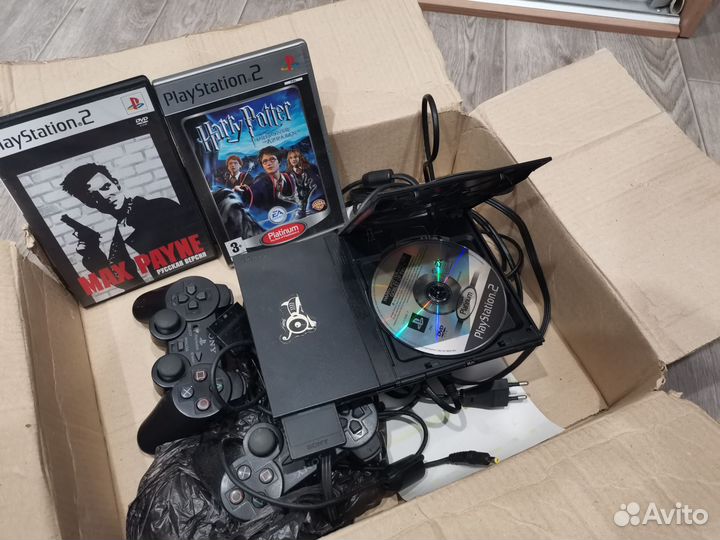 Sony PS2 +2 геймпада, диски