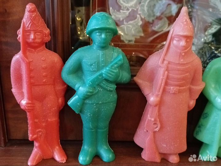 Игрушки СССР солдатики дутыши (цена за 5 штук)