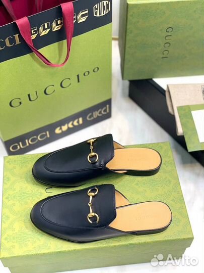 Слиперы Gucci Princetown мюли Гучи premium