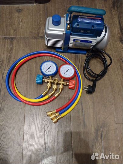 Вакуумный насос + манометр. коллектор + вальцовка