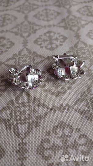 Серьги/Набор, серебро, санлайт/ Sunlight