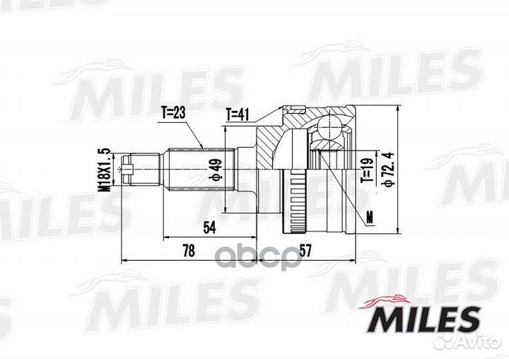 ШРУС miles GA20448 ШРУС suzuki wagon R+ 1.0/1.2