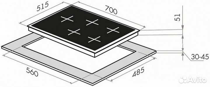 Газовая варочная панель maunfeld eghs.75.33CS\G