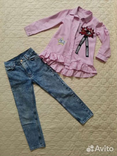 Детские вещи пакетом для девочек 128-134(+школа)