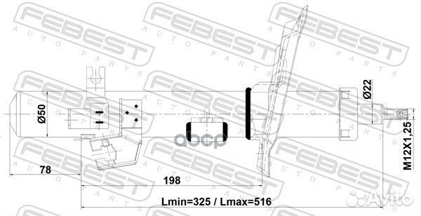 Амортизатор перед прав 02110004FR Febest