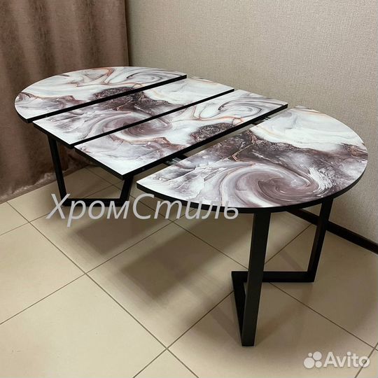 Круглый кухонный раздвижной стол 