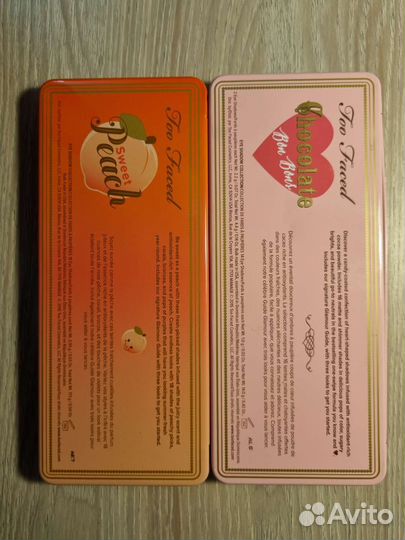 Палетки Too Faced: Sweet peach и Chocolate BonBons