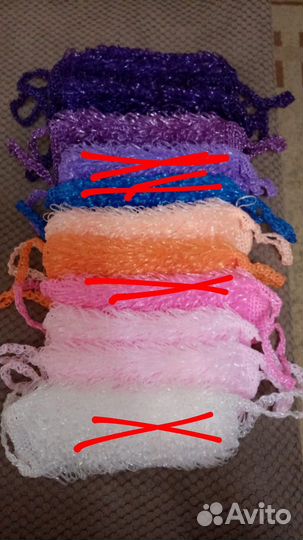 Мочалки ручной, плотной вязки. Цена 120