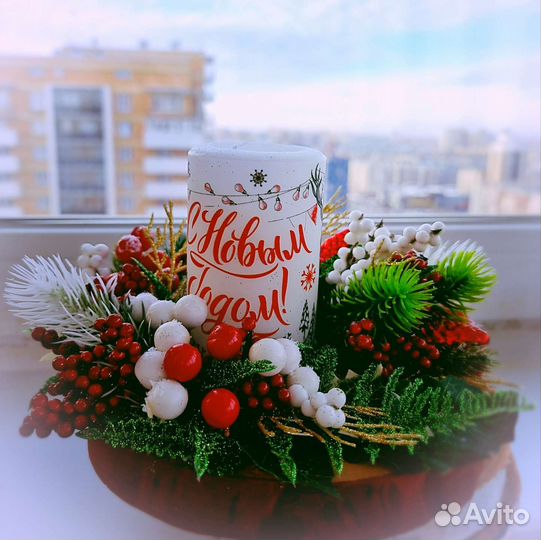 Рождественские композиции со свечой