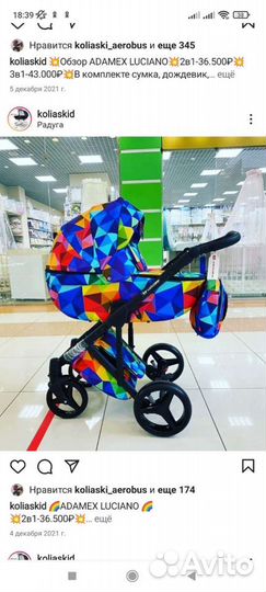 Коляска 2 в 1 adamex luciano