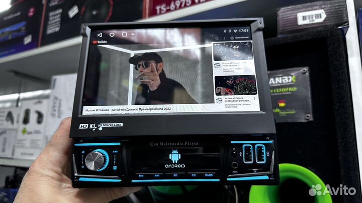 Магнитола 1 din с Выдвижным экраном android
