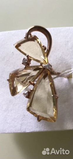 Новое Золотое кольцо с лимонным кварцем цитрином