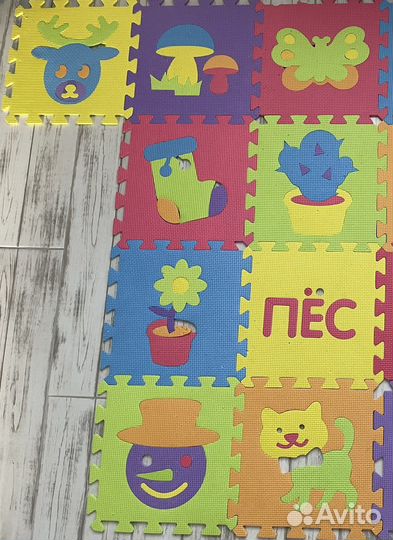 Детский игровой развивающий коврик пазл