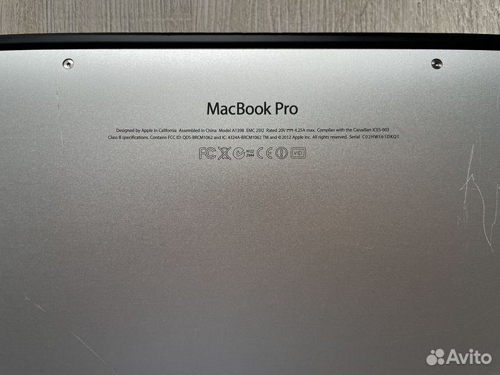 Apple MacBook Pro 15 retina A1398 i7, 8/256 gb