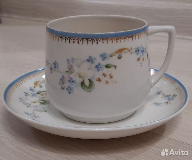 Чайная пара вербилки фарфор старинная,редкая