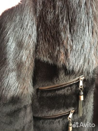 Шуба выдра-мутон, полушубок