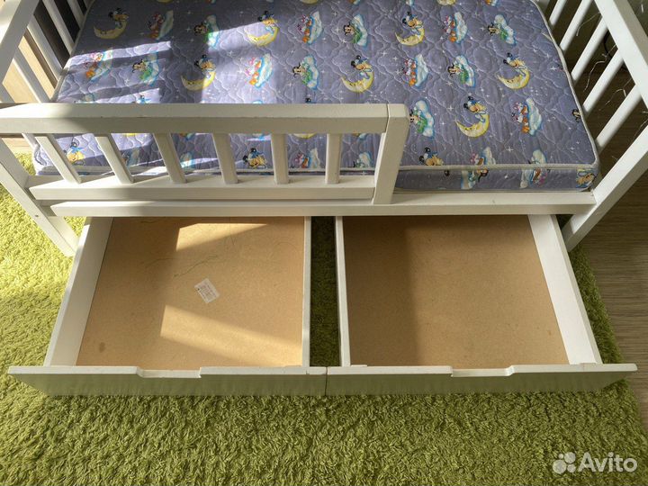 Детская кровать домик с матрасом и ящиками
