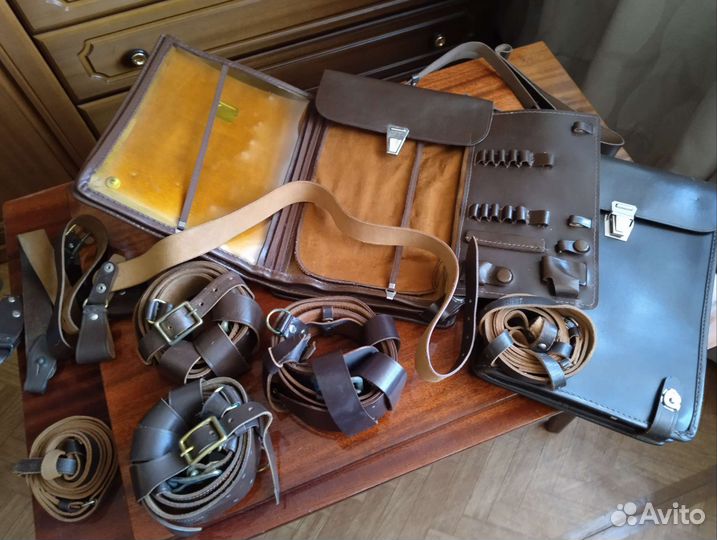 Ремни кожаные офицерские времён СССР, с портупеей