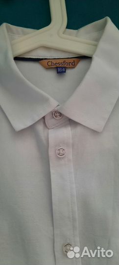 Рубашка белая на мальчика, р.164