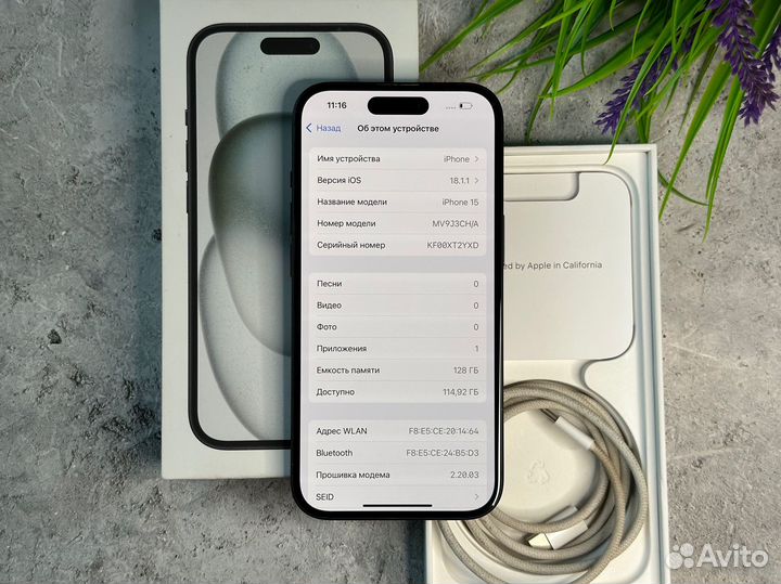 iPhone 15 128gb Идеал 91 акб (Dual Sim)