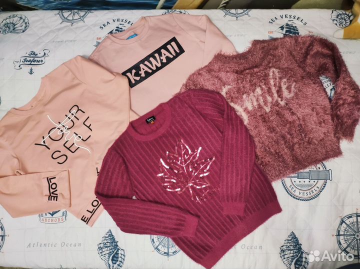 Теплые кофты на девочку пакет (2 шт.) р. 146 см