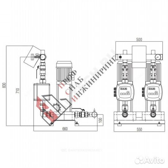 Установка повышения давления 2KVC A.D. 30/50 M 230