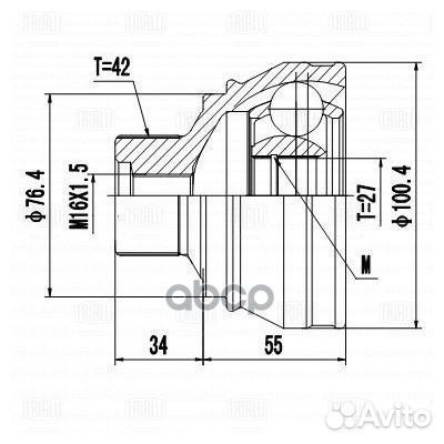 ШРУС наружный Audi A4 B8 (07) (27 шлц.) GO1824