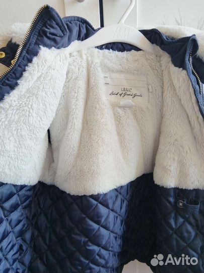 Утеплённая парка для девочки 122 H&M