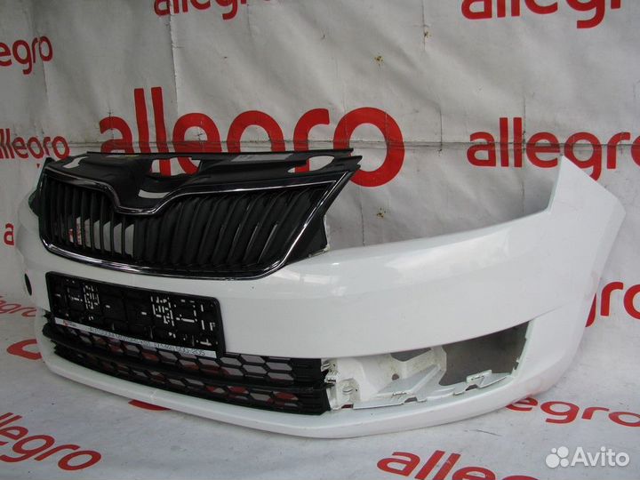 Skoda Rapid бампер передний 2014+