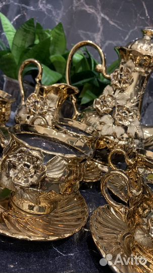 Сервиз чайно-кофейный,Золотая роза