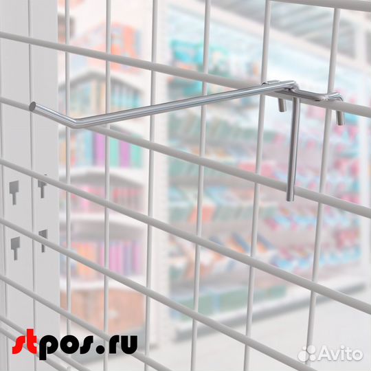 50 крючков 250шт на решётку, цинк-хром, шаг 50