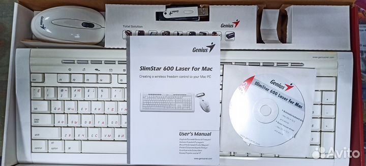 Комплект Genius SlimStar 600 Laser Mac White USB