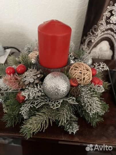 Новогодний венок ручной работы