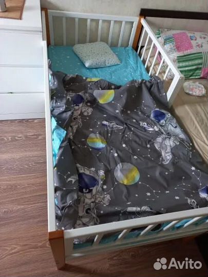 Кроватка с бортиком берёза для малыша Лисенок