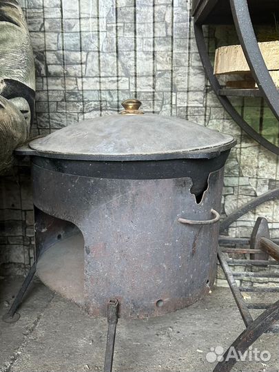 Казан чугунный 22 литра с печкой