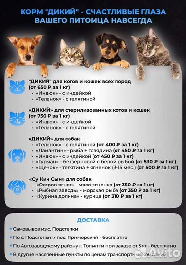 Корм для кошек и собак 