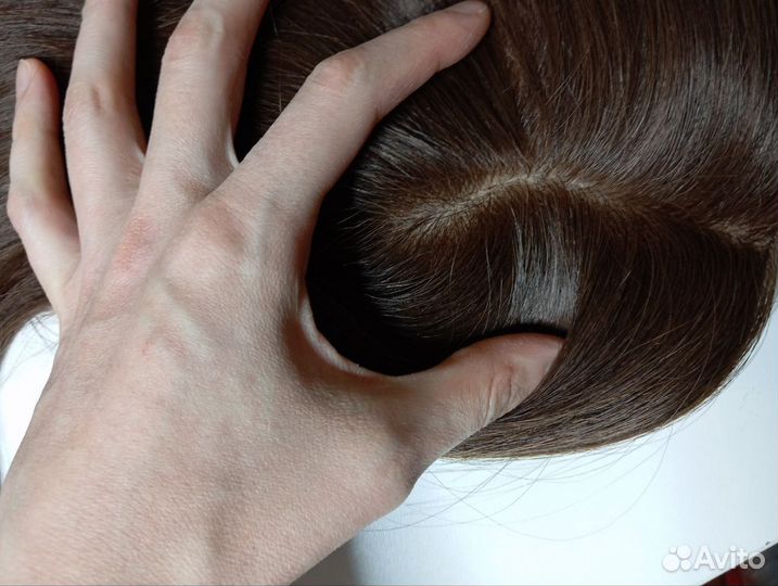 Накладка из натуральных волос с имитацией кожи