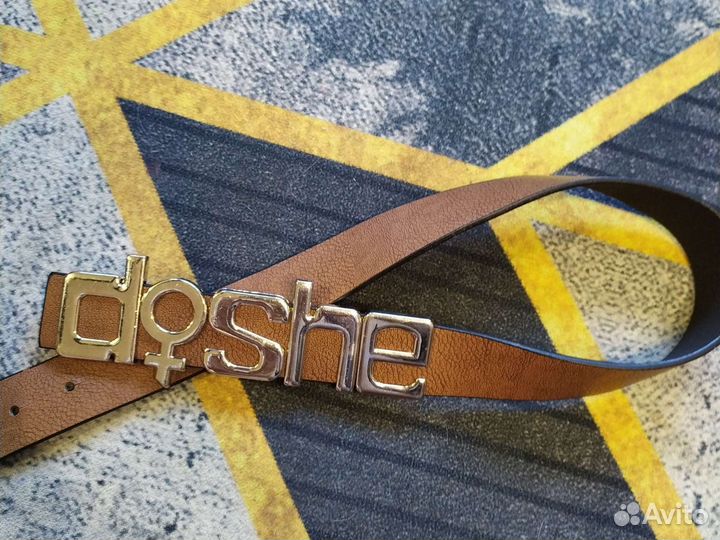 Пояс ремень с большой пряжкой золото