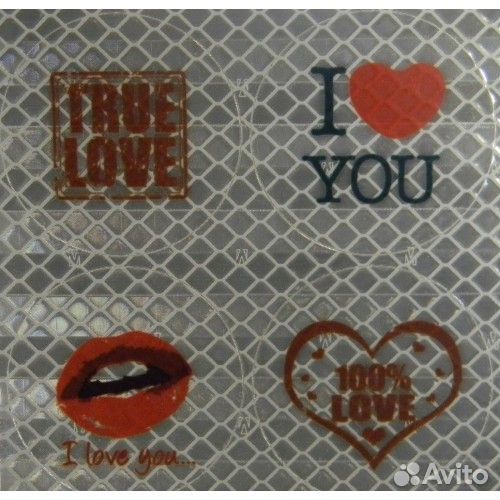Оптом Самоклеющиеся световозвращатели love YOU
