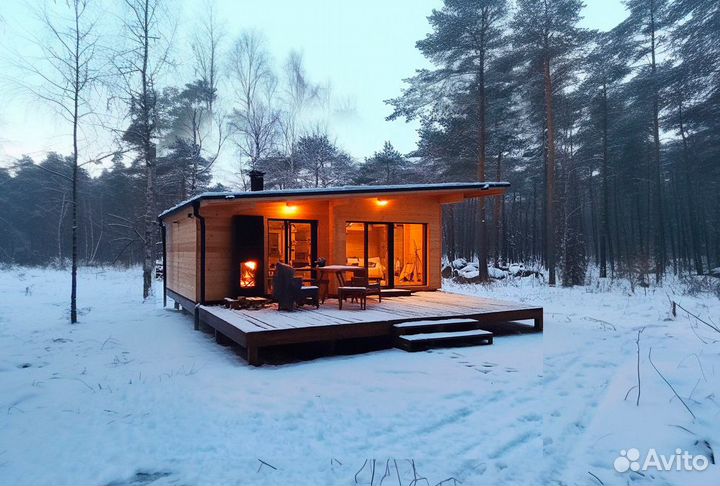 Модульный дом 5х7 с Печкой и Зимним Утеплением