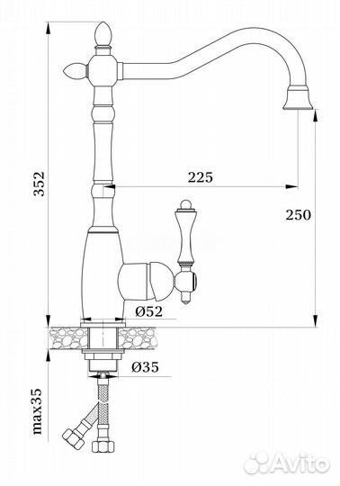 Смеситель для кухни ganzer silestis GZ77021C (чёрный)