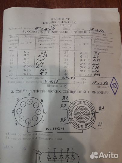 Фотодиод фд 141К