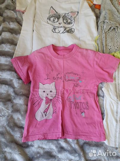 Кофта, футболки. Пакетом для девочки 98-104