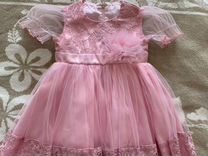 Платье для девочки розовое, (новое, размер 86)