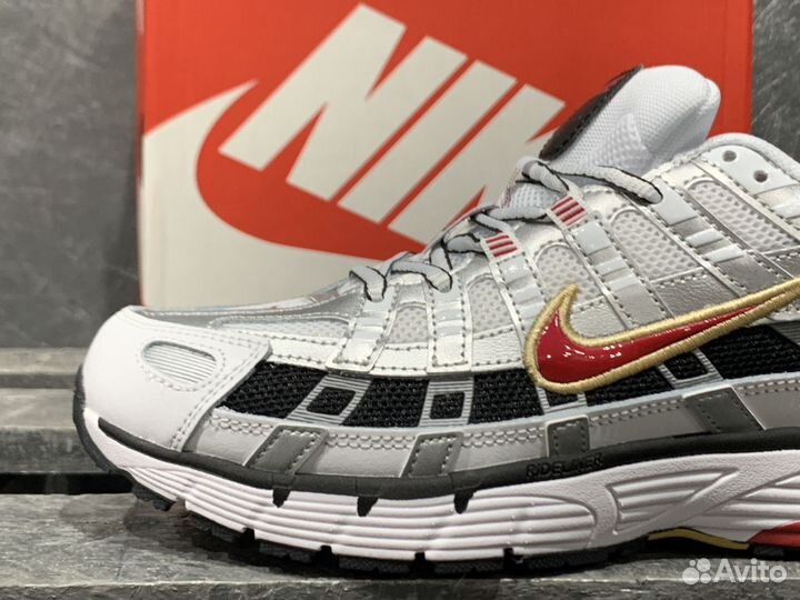 Nike P-6000 Metallic Silver Red