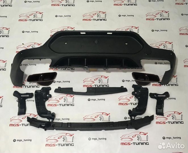 Диффузор + хром насадками Mercedes GLC-Coupe 63s