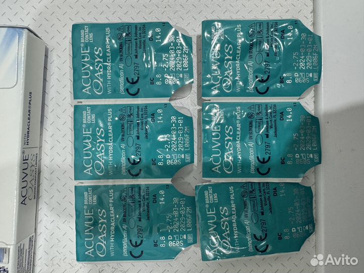 Линзы acuvue oasys -3,75/2,75