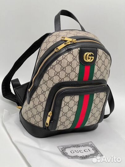 Кожаный женский рюкзак gucci 32/26см