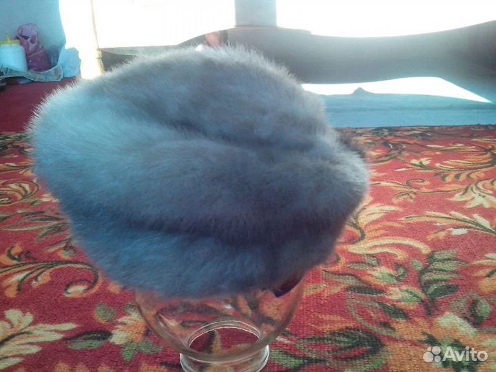 Шапка голубая норка р.52-54, торг